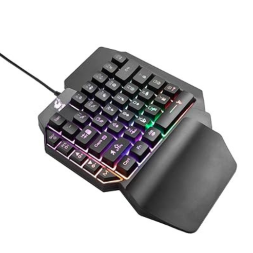 35 touches une main simple main Mini clavier de jeu USB ultra-mince filaire rétro-éclairage clavier pour ordinateur portable, ordinateur de bureau, Smartphone