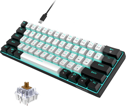 HXSJ V900 – 61-key RGB mechanical keyboard – Blue switches – Compact and durable design