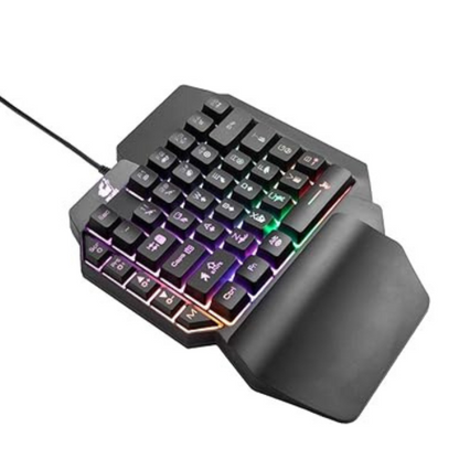 35 touches une main simple main Mini clavier de jeu USB ultra-mince filaire rétro-éclairage clavier pour ordinateur portable, ordinateur de bureau, Smartphone