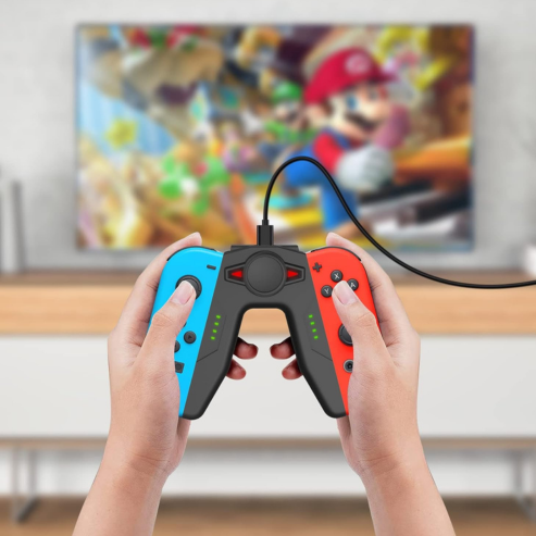 GAMINJA pour Nintendo Switch Joy-Con, support de chargeur avec interrupteur et indicateur lumineux, station de charge pour manettes Joy-Con