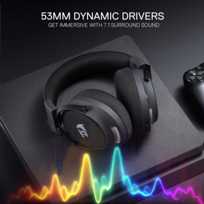 Redragon H858 gaming headset, tri-mode 2.4GHz / Bluetooth / wired, grey