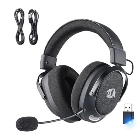 Redragon H858 gaming headset, tri-mode 2.4GHz / Bluetooth / wired, grey