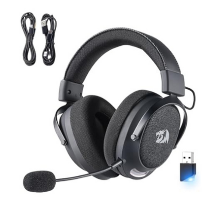 Redragon H858 gaming headset, tri-mode 2.4GHz / Bluetooth / wired, grey
