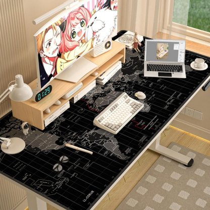 Tapis de souris grande carte, tapis de bureau protecteur pour gamer, clavier et ordinateur portable, décor de table longue et rembourrée