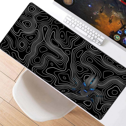 Rubber gaming mouse pad, extended surface for keyboard and laptop, non-slip base, for gaming or office use