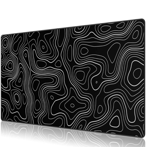 Rubber gaming mouse pad, extended surface for keyboard and laptop, non-slip base, for gaming or office use